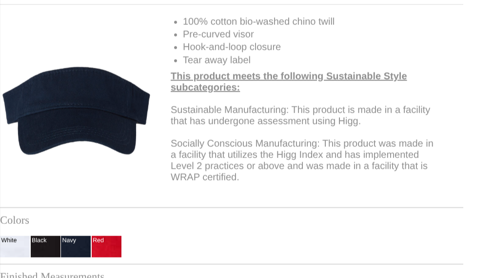Bio-Washed Visor - Valucap VC500