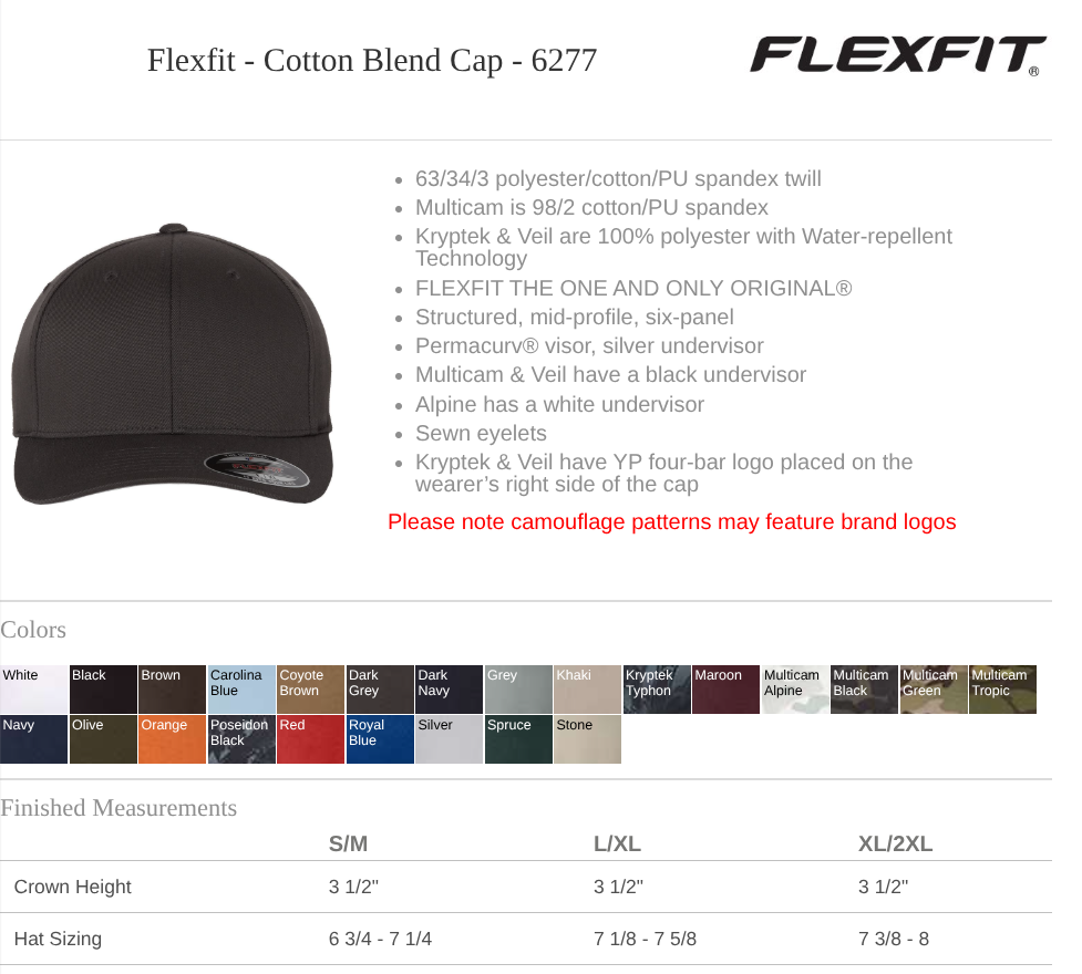 Flexfit Cotton Blend Cap - 6277