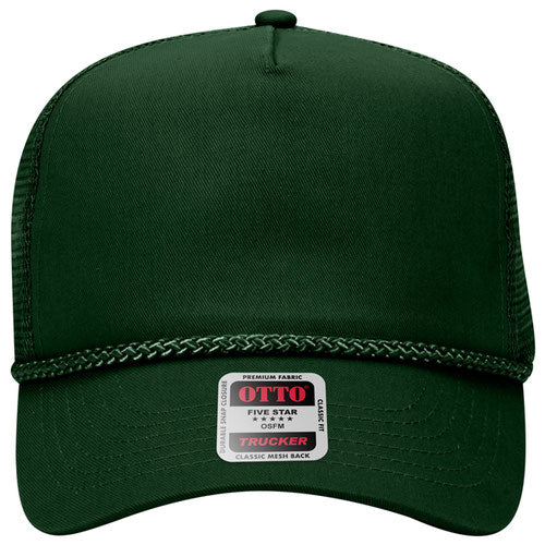 OTTO CAP 5 Panel Mid Profile Mesh Back Trucker Hat (ROPE)